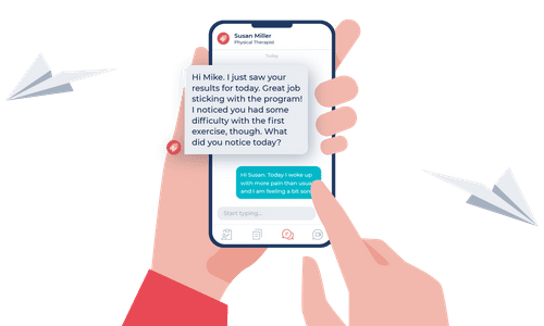 Chat screen on SWORD Health app